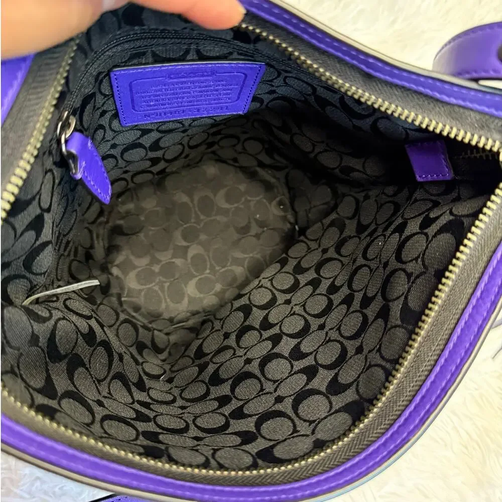 COACH 2014 Bleeker Sport Mini Duffle Purple 32281 Crossbody Shoulder Bag